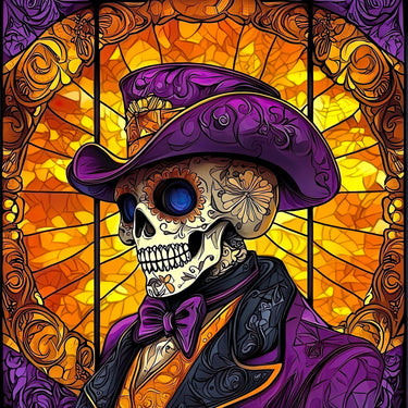 Halloween Skull Sign, DCO-102388, Sign For Wreath, 10x10in Metal Sign